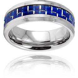 Tungsten Carbide w/ Blue Carbon Fiber Inlay